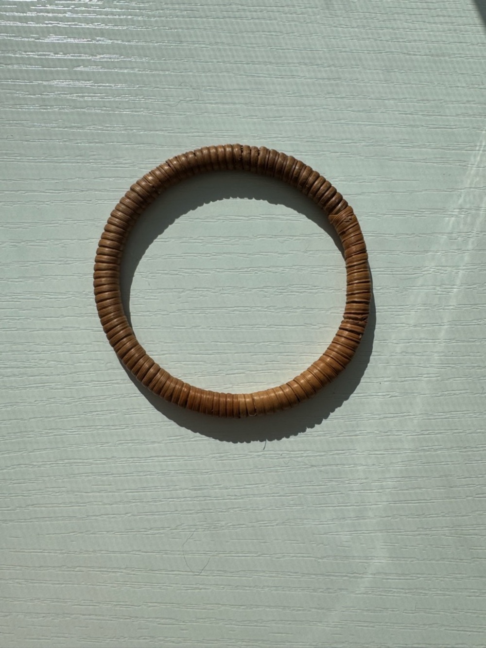 Woven Rattan Bangle Bracelet - Natural Brown
